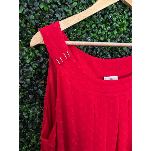 Roz & Ali, Red Sleeveless Blouse, women’s size 2X - Picture 2 of 6